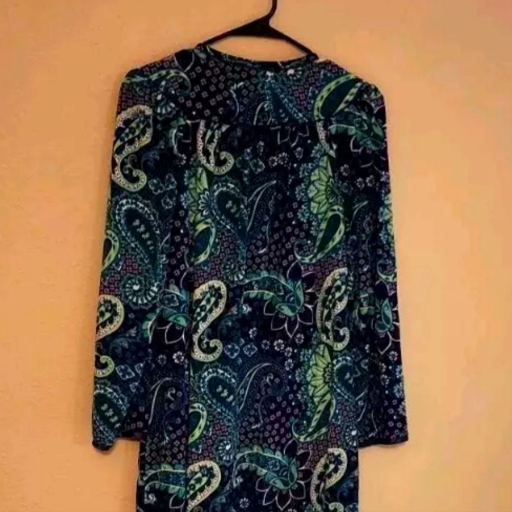 Lissome Lounge Vintage Size Medium Zip Up Garden Dress Nap Dress Long Sleeve - Picture 3 of 6